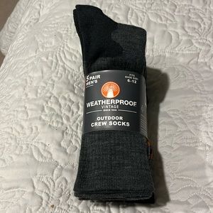5 Pair Weatherproof outdoor crew socks